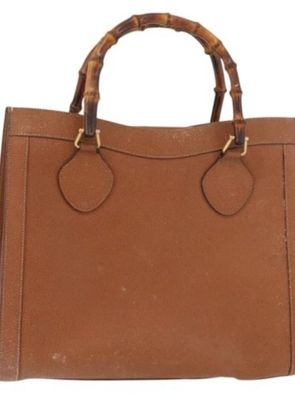 GUCCI Bamboo Hand Bag Leather Brown Gold 002 0260 Auth ep14319
